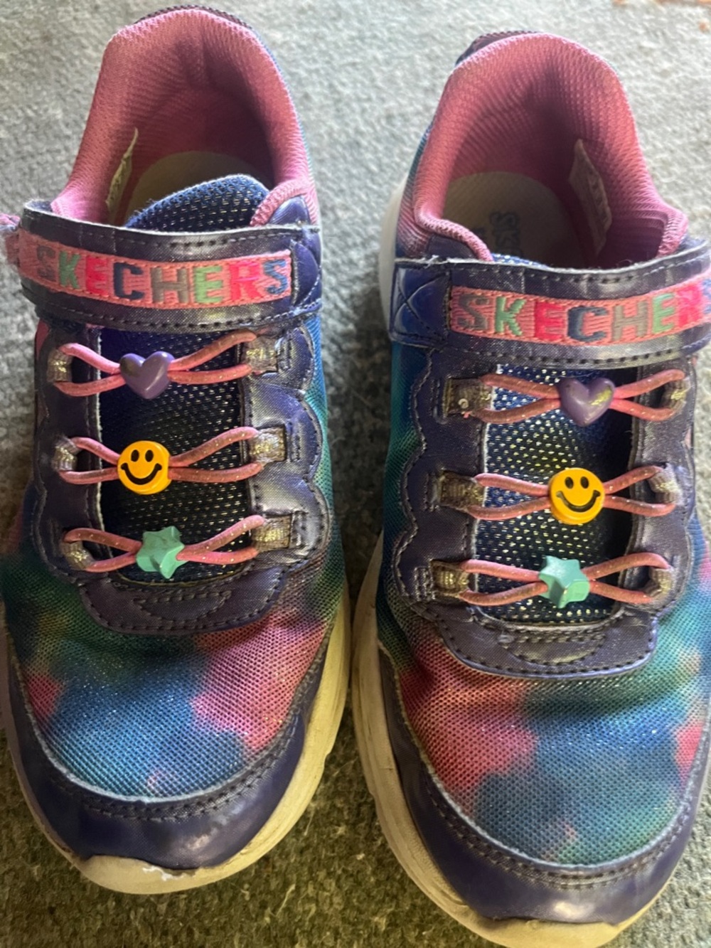 Skechers Kids Navy Purple & Pink Tie-Dye Light-Up Sneakers - Picture 7 of 8